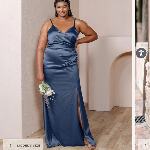 Revelry | Dresses | Revelry Rory Satin Dress Navy Blue As Shown In First Pic | Poshmark